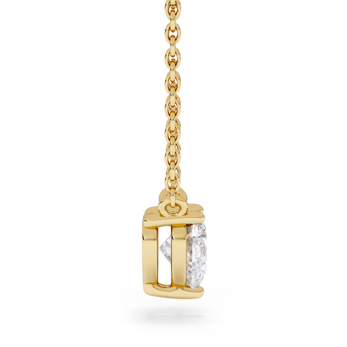 Wanderlust Floating Heart Cut Lab Diamond Solitaire Necklace 0.50ct H/SI in 9K Gold