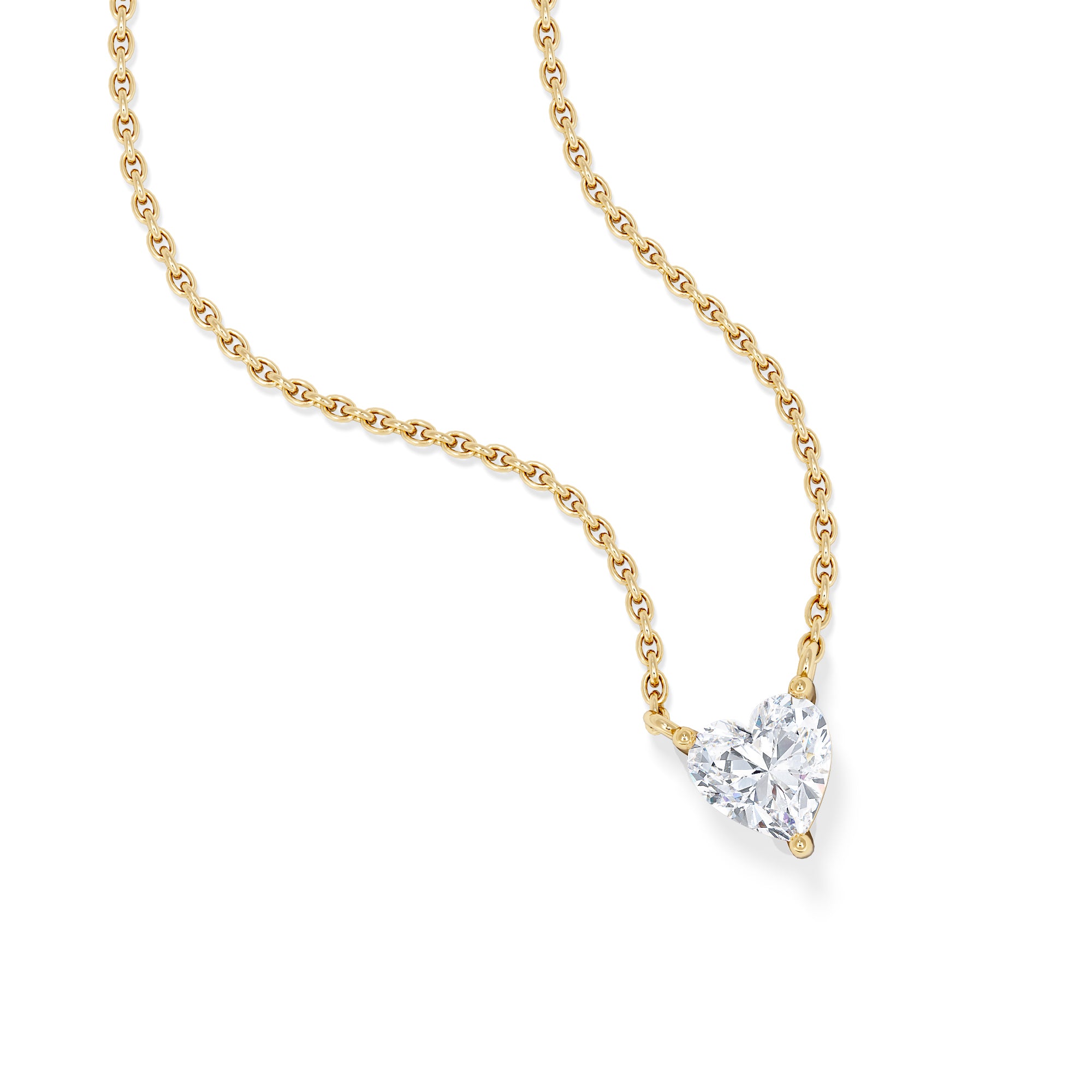 Wanderlust Floating Heart Cut Lab Diamond Solitaire Necklace 0.50ct H/SI in 9K Gold