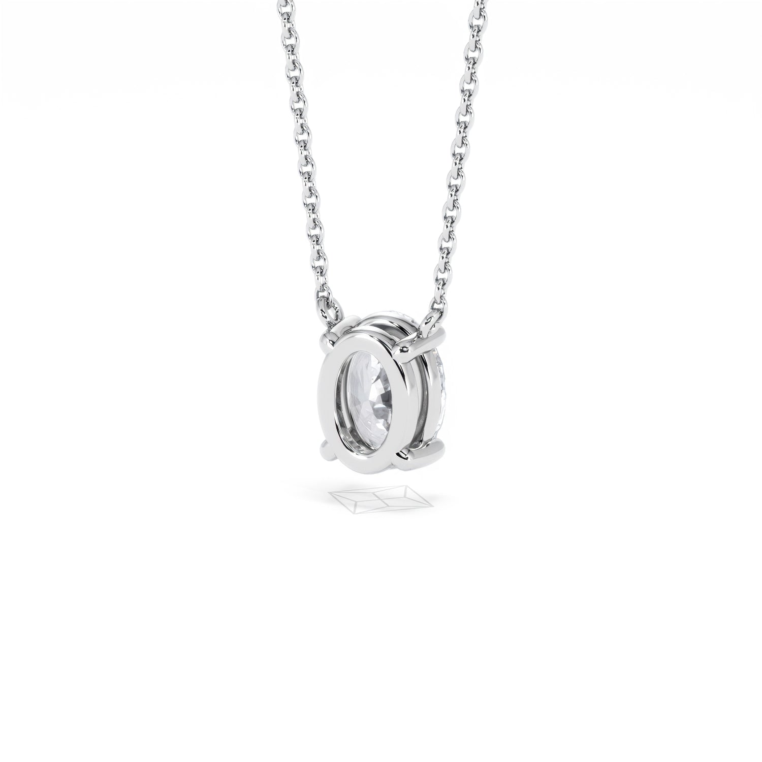 925 Sterling Silver Oval Halo Pendant Necklace With 2.50 CT Simulated Diamonds – 18 Inch Chain