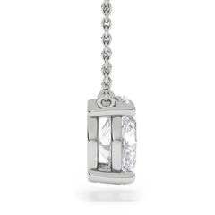 Wanderlust Floating Oval Cut Lab Diamond Solitaire Necklace 2.00ct H/SI in 9K White Gold