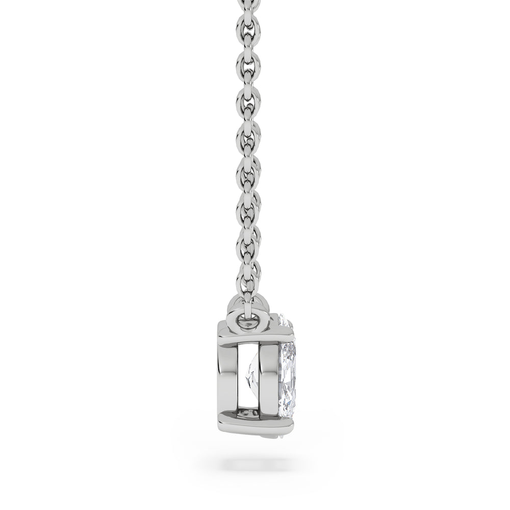 Wanderlust Floating Oval Cut Lab Diamond Solitaire Necklace 0.33ct H/SI in 925 Silver