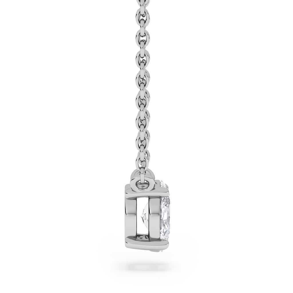 Wanderlust Floating Oval Cut Lab Diamond Solitaire Necklace 0.33ct H/SI in 925 Silver