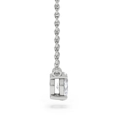 Wanderlust Floating Oval Cut Lab Diamond Solitaire Necklace 0.33ct H/SI in 925 Silver