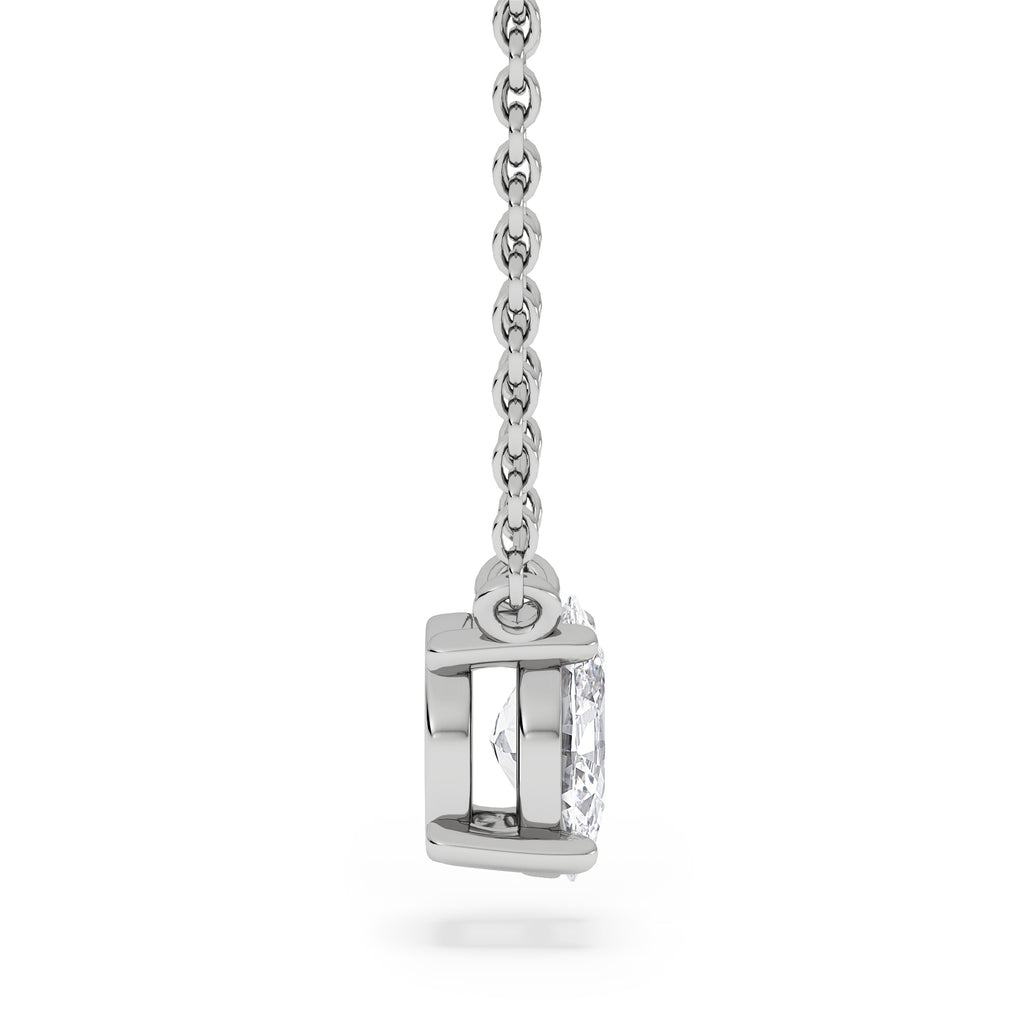 Wanderlust Floating Oval Cut Lab Diamond Solitaire Necklace 0.50ct H/SI in 9K White Gold