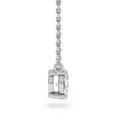 Wanderlust Floating Oval Cut Lab Diamond Solitaire Necklace 0.50ct H/SI in 9K White Gold