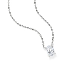 Wanderlust Floating Oval Cut Lab Diamond Solitaire Necklace 0.50ct H/SI in 9K White Gold