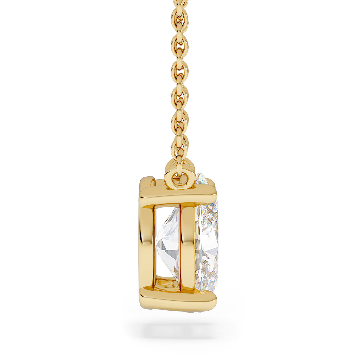 Wanderlust Floating Oval Cut Lab Diamond Solitaire Necklace 1.50ct H/SI in 9K Gold