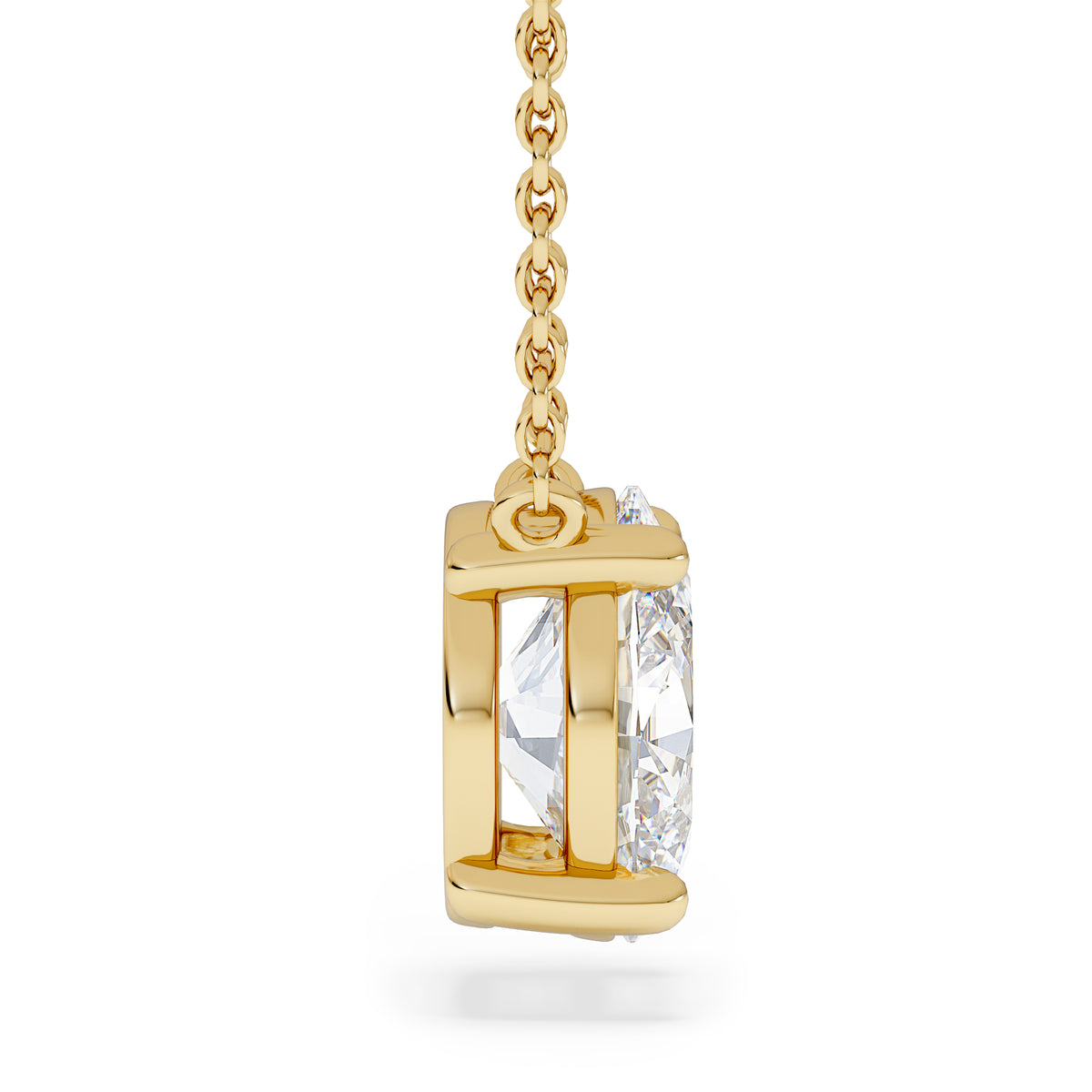 Wanderlust Floating Oval Cut Lab Diamond Solitaire Necklace 2.00ct H/SI in 9K Gold