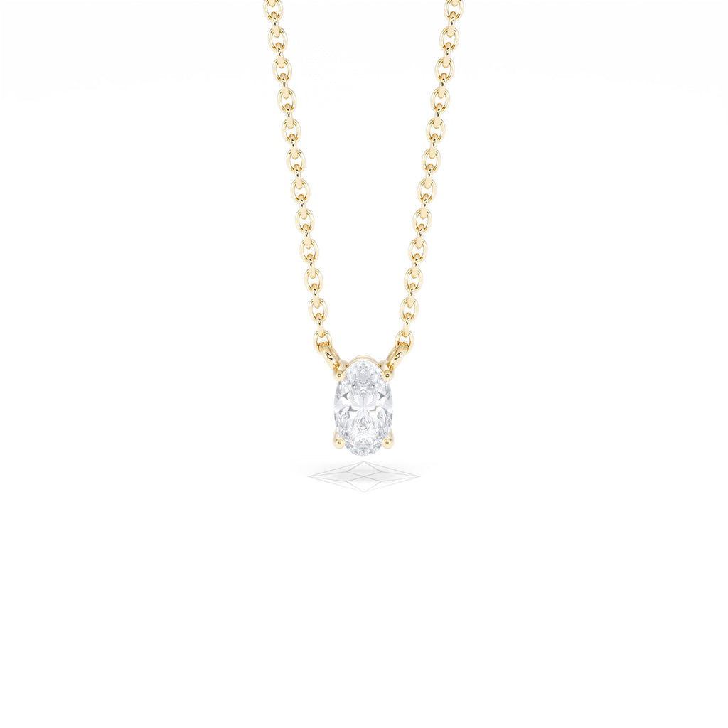 Wanderlust Floating Oval Cut Lab Diamond Solitaire Necklace 0.25ct H/SI in 18K Gold Vermeil