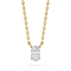 Wanderlust Floating Oval Cut Lab Diamond Solitaire Necklace 0.25ct H/SI in 18K Gold Vermeil