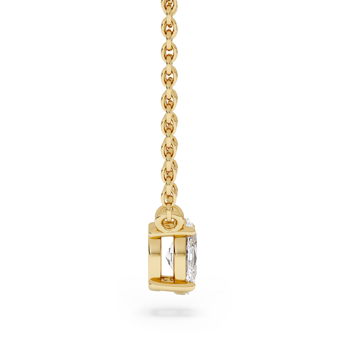 Wanderlust Floating Oval Cut Lab Diamond Solitaire Necklace 0.25ct H/SI in 18K Gold Vermeil