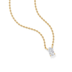 Wanderlust Floating Oval Cut Lab Diamond Solitaire Necklace 0.25ct H/SI in 18K Gold Vermeil