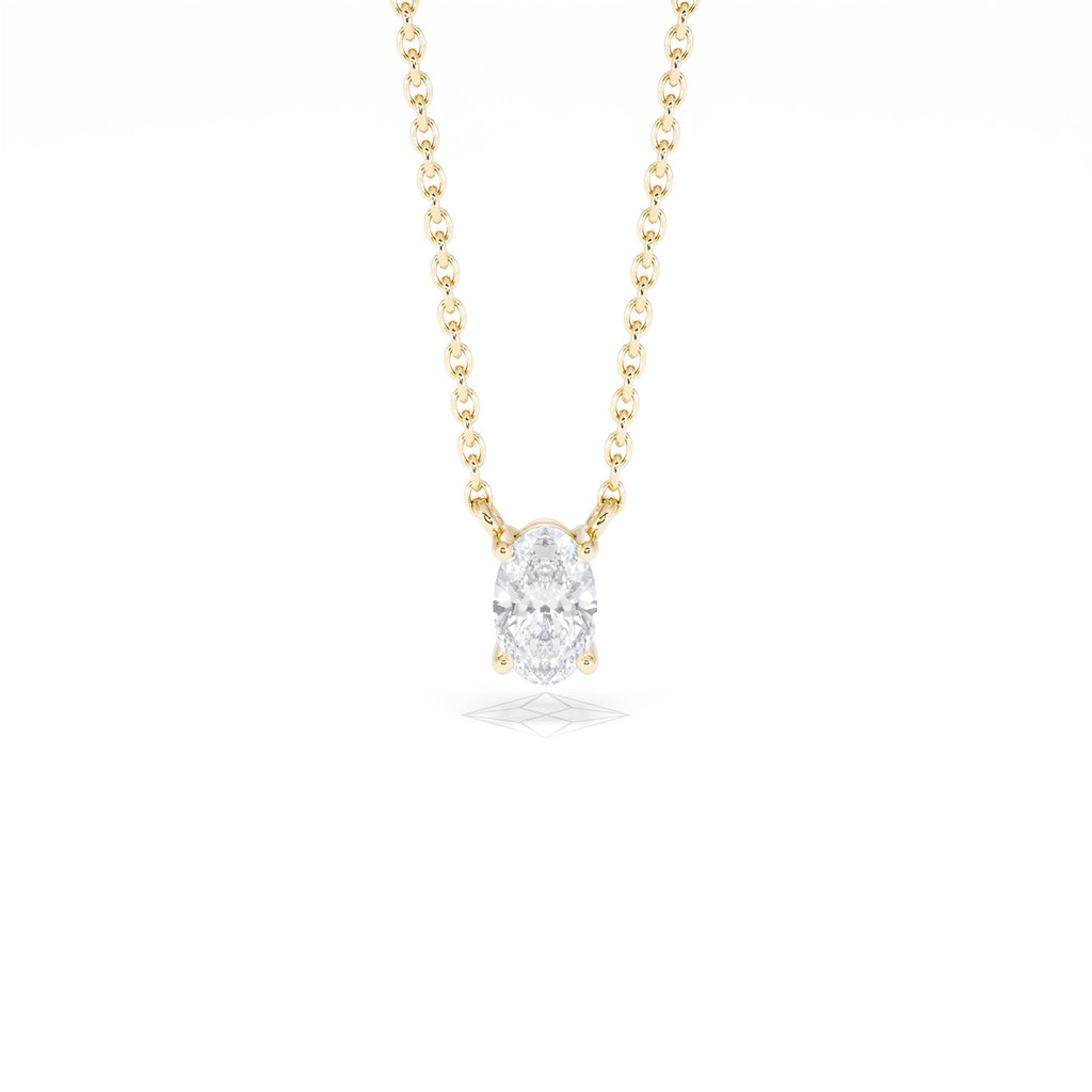 Wanderlust Floating Oval Cut Lab Diamond Solitaire Necklace 0.33ct H/SI in 18K Gold Vermeil
