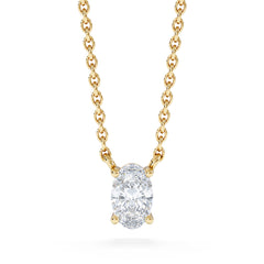 Wanderlust Floating Oval Cut Lab Diamond Solitaire Necklace 0.33ct H/SI in 18K Gold Vermeil
