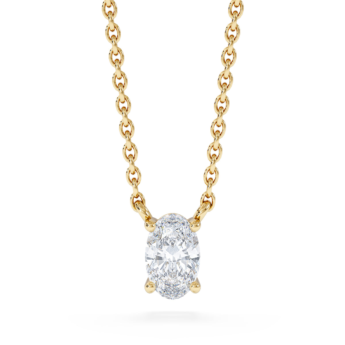 Wanderlust Floating Oval Cut Lab Diamond Solitaire Necklace 0.33ct H/SI in 18K Gold Vermeil
