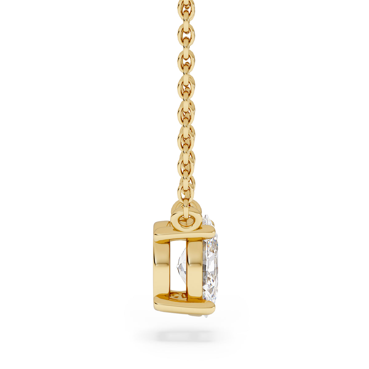 Wanderlust Floating Oval Cut Lab Diamond Solitaire Necklace 0.50ct H/SI in 9K Gold