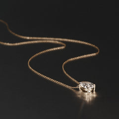 Wanderlust Floating Pear Cut Lab Diamond Solitaire Necklace 2.00ct H/SI in 9K Gold