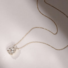 Wanderlust 3.00ct Floating Pear Cut Lab Diamond Necklaces in 9K Yellow Gold