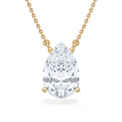 Wanderlust 3.00ct Floating Pear Cut Lab Diamond Necklaces in 9K Yellow Gold