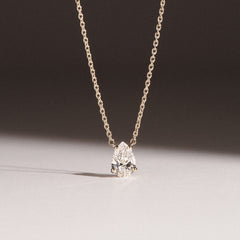 Wanderlust Floating Pear Cut Lab Diamond Solitaire Necklace 0.50ct H/SI in 9K Gold