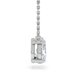 Wanderlust Floating Pear Cut Lab Diamond Solitaire Necklace 1.00ct H/Si in 9K White Gold