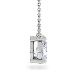 Wanderlust Floating Pear Cut Lab Diamond Solitaire Necklace 1.50ct H/Si in 9K White Gold