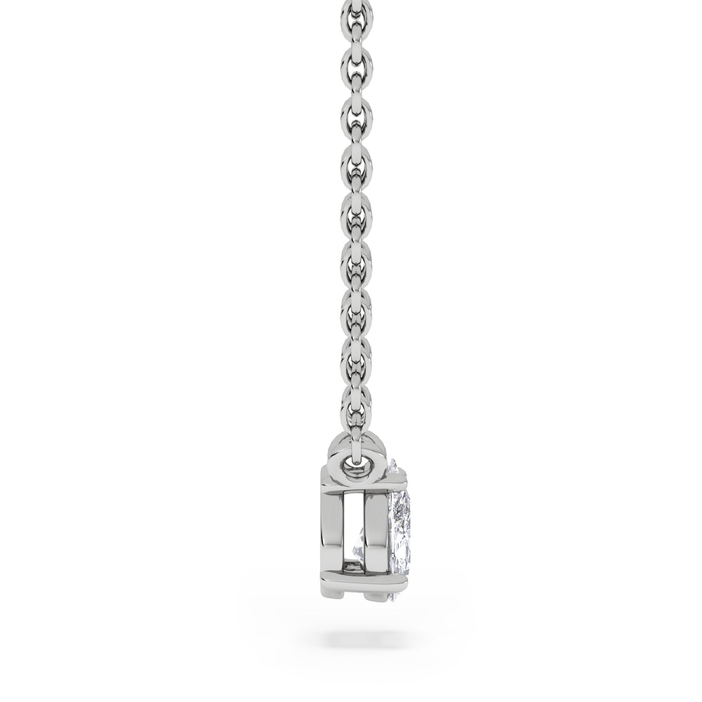 Wanderlust Floating Pear Cut Lab Diamond Solitaire Necklace 0.25ct H/SI in 925 Silver