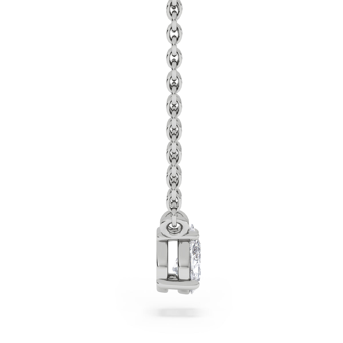 Wanderlust Floating Pear Cut Lab Diamond Solitaire Necklace 0.25ct H/SI in 925 Silver