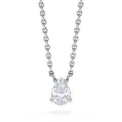 Wanderlust Floating Pear Cut Lab Diamond Solitaire Necklace 0.33ct H/SI in 925 Silver