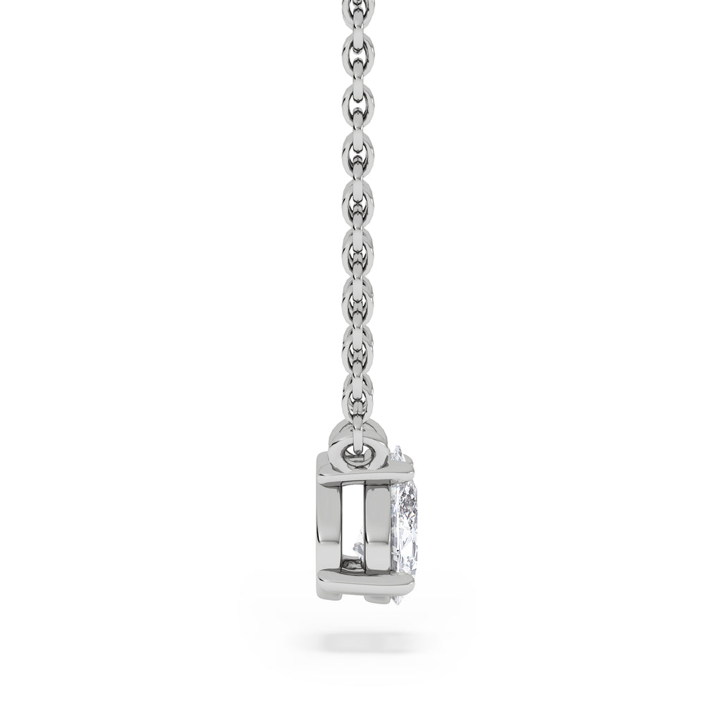 Wanderlust Floating Pear Cut Lab Diamond Solitaire Necklace 0.33ct H/SI in 925 Silver
