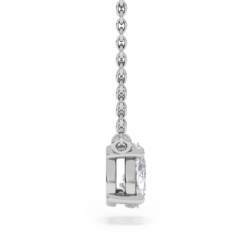 Wanderlust Floating Pear Cut Lab Diamond Solitaire Necklace in 0.50ct H/SI 9K White Gold
