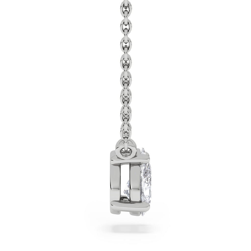 Wanderlust Floating Pear Cut Lab Diamond Solitaire Necklace in 0.50ct H/SI 9K White Gold