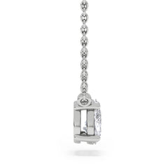 Wanderlust Floating Pear Cut Lab Diamond Solitaire Necklace in 0.50ct H/SI 9K White Gold