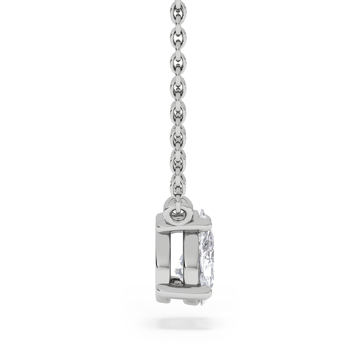 Wanderlust Floating Pear Cut Lab Diamond Solitaire Necklace in 0.50ct H/SI 9K White Gold