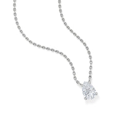 Wanderlust Floating Pear Cut Lab Diamond Solitaire Necklace in 0.50ct H/SI 9K White Gold