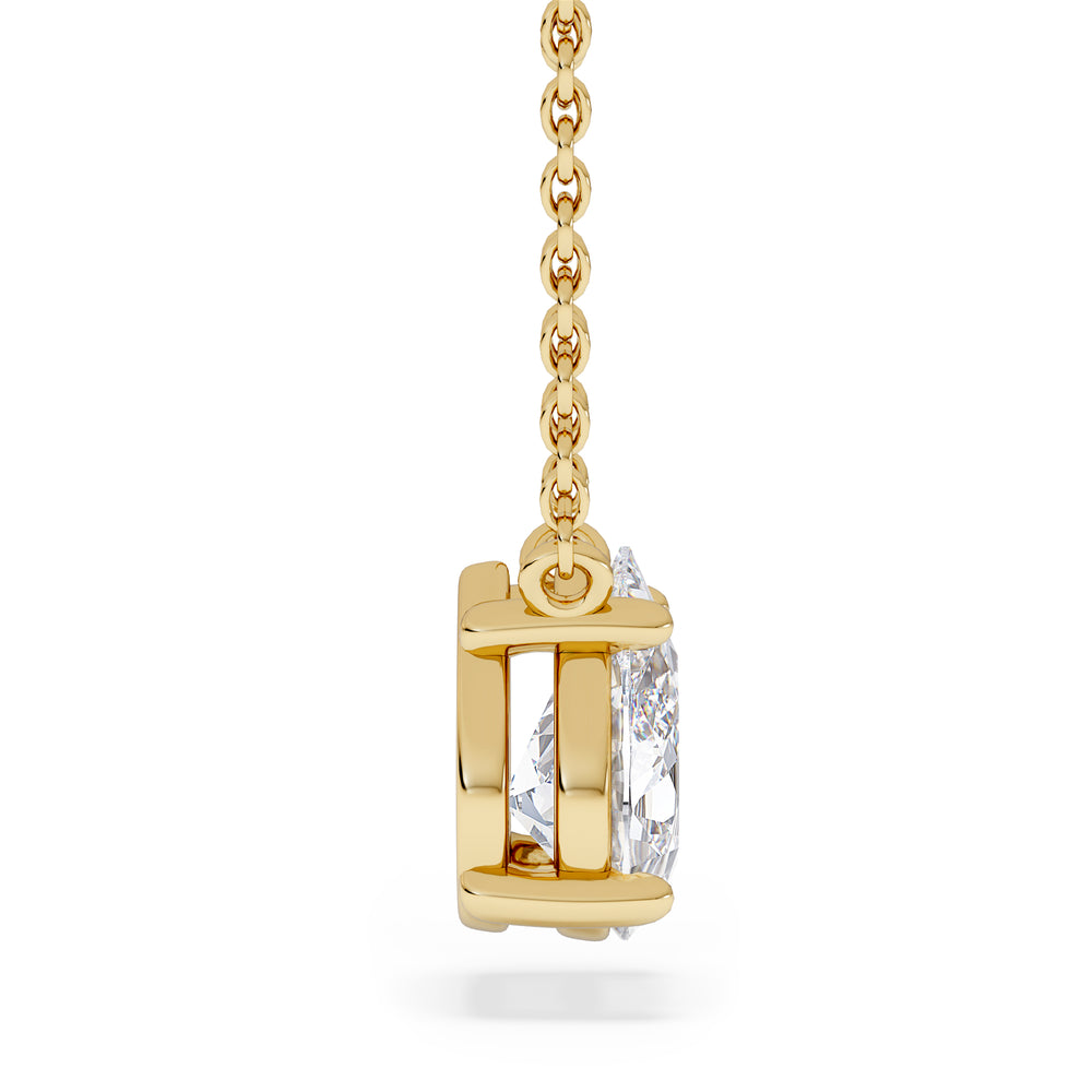 Wanderlust Floating Pear Cut Lab Diamond Solitaire Necklace 1.00ct H/SI in 9K Gold