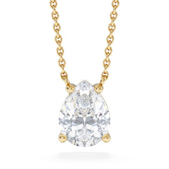 Wanderlust Floating Pear Cut Lab Diamond Solitaire Necklace 1.50ct H/SI in 9K Gold