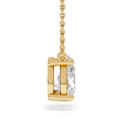 Wanderlust Floating Pear Cut Lab Diamond Solitaire Necklace 1.50ct H/SI in 9K Gold