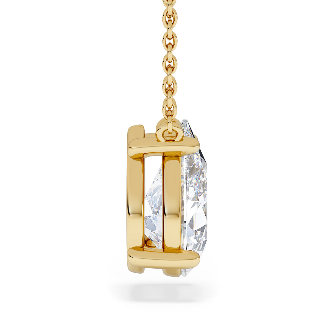 Wanderlust Floating Pear Cut Lab Diamond Solitaire Necklace 2.00ct H/SI in 9K Gold