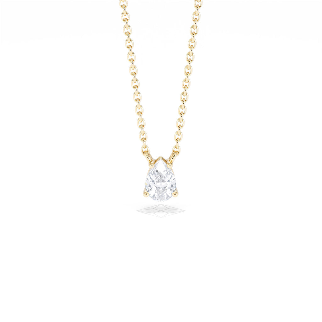 Wanderlust Floating Pear Cut Lab Diamond Solitaire Necklace 0.33ct H/SI in 18K Gold Vermeil
