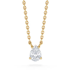 Wanderlust Floating Pear Cut Lab Diamond Solitaire Necklace 0.33ct H/SI in 18K Gold Vermeil