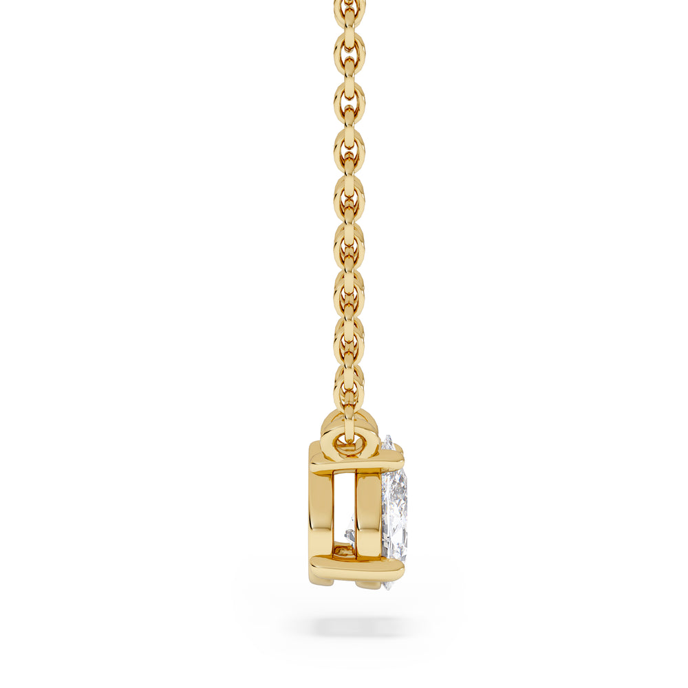 Wanderlust Floating Pear Cut Lab Diamond Solitaire Necklace 0.33ct H/SI in 18K Gold Vermeil