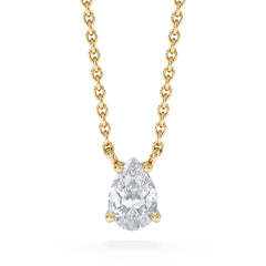 Wanderlust Floating Pear Cut Lab Diamond Solitaire Necklace 0.50ct H/SI in 9K Gold
