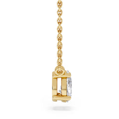 Wanderlust Floating Pear Cut Lab Diamond Solitaire Necklace 0.50ct H/SI in 9K Gold