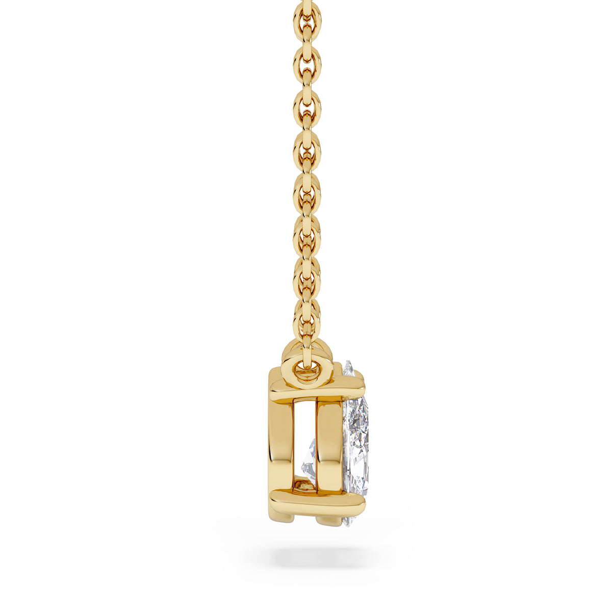 Wanderlust Floating Pear Cut Lab Diamond Solitaire Necklace 0.50ct H/SI in 9K Gold