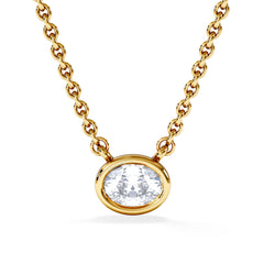 Horizon Oval Cut Lab Diamond Solitaire Necklace 0.25ct H/SI in 18k Gold Vermeil