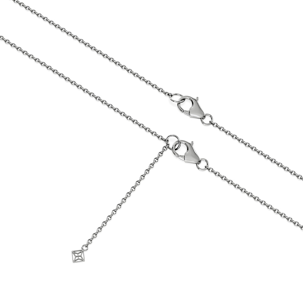 Horizon Oval Cut Lab Diamond Solitaire Necklace 0.50ct H/SI in 9K White Gold