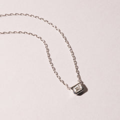 Horizon Emerald Cut Lab Diamond Solitaire Necklace 0.25ct H/SI in 925 Silver