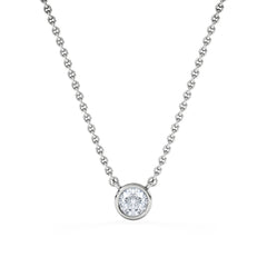 Horizon Round Cut Lab Diamond Solitaire Necklace 0.25ct H/SI in 9K White Gold