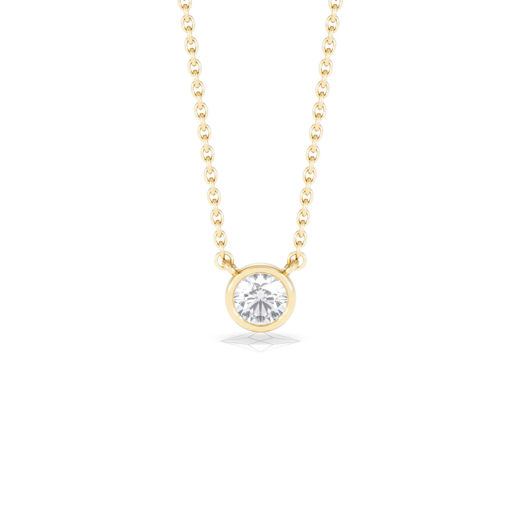 Horizon Round Cut Lab Diamond Solitaire Necklace 0.25ct H/SI in 18k Gold Vermeil